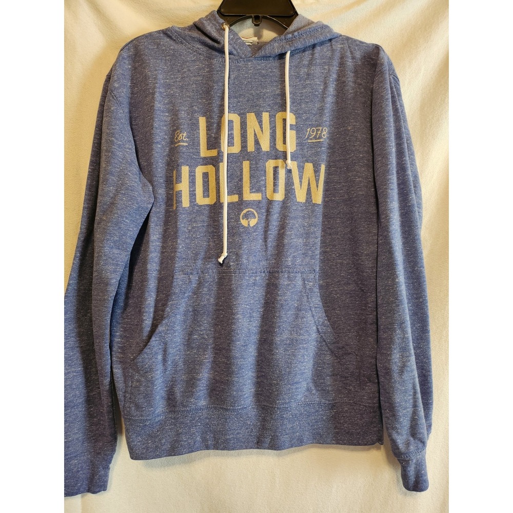 Delta Fleece~Long Hollow~Blue Pullover Hoodie~Size Small